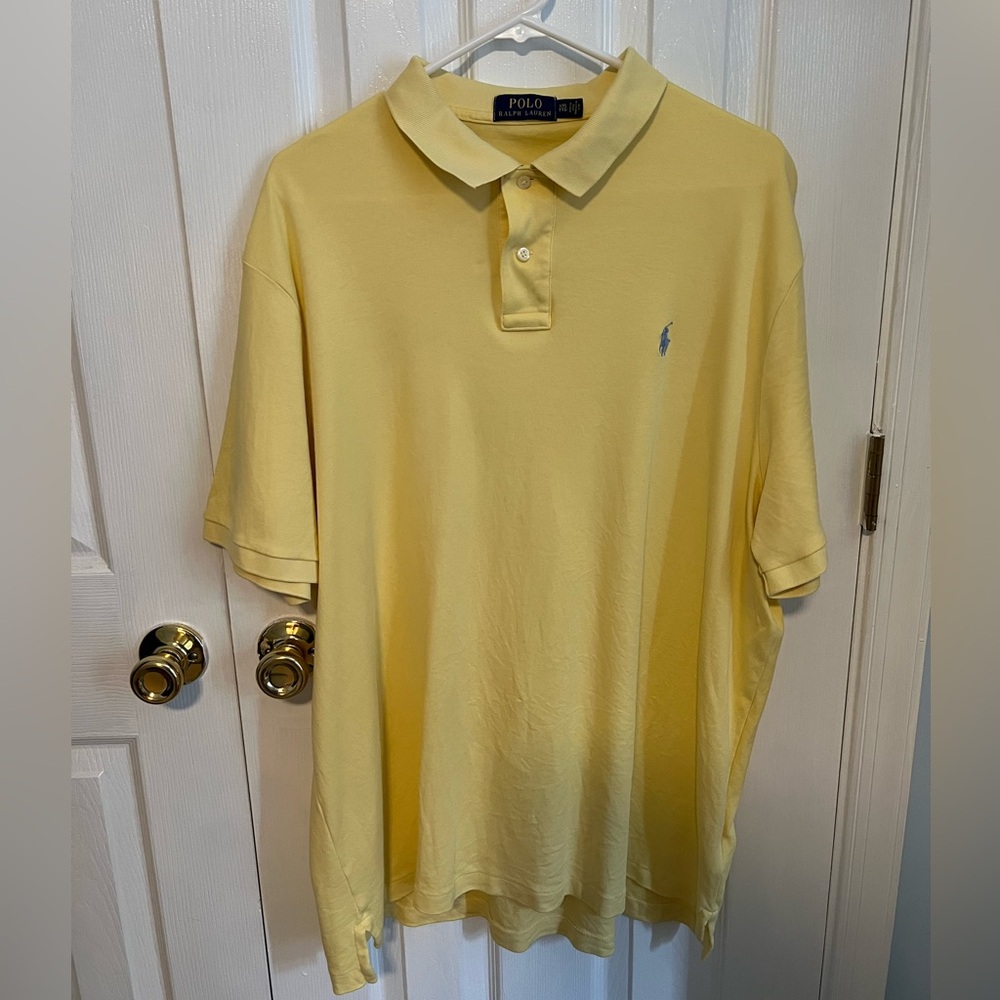 Polo Ralph Lauren‎ Mens XXL Yellow Cotton Short Sleeve Polo Shirt